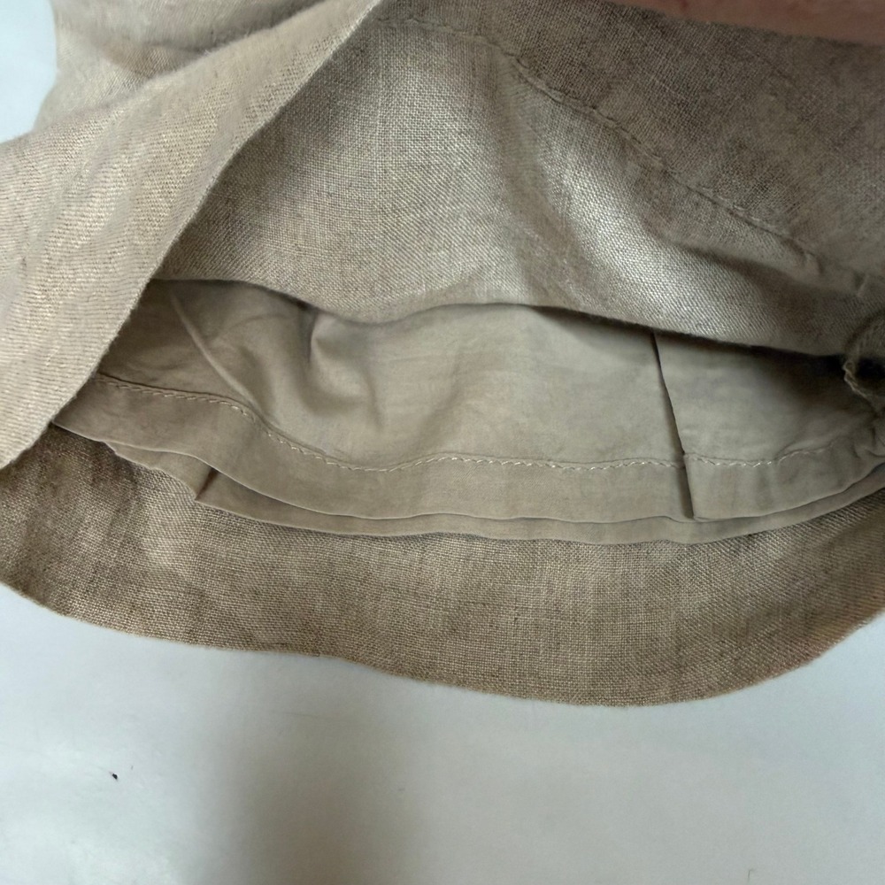 Gap Pants Women 4 Beige Khaki 100% Linen Straight Leg Drawstring Lined Trousers - Picture 11 of 16